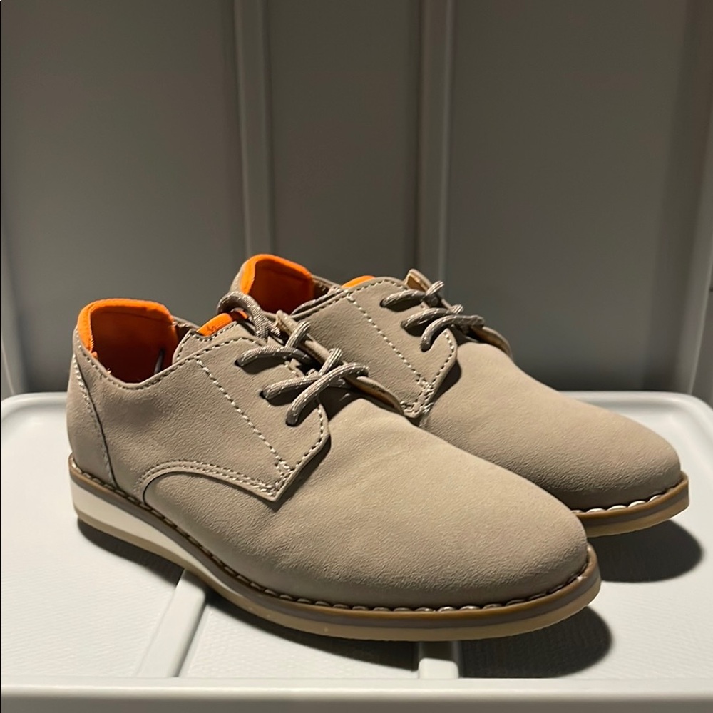Grey and Orange Oxfords with Suede Finish